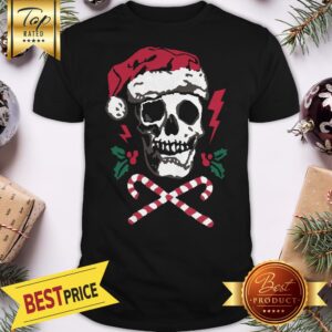 Skull Santa Christmas Decorations Candy Shirt