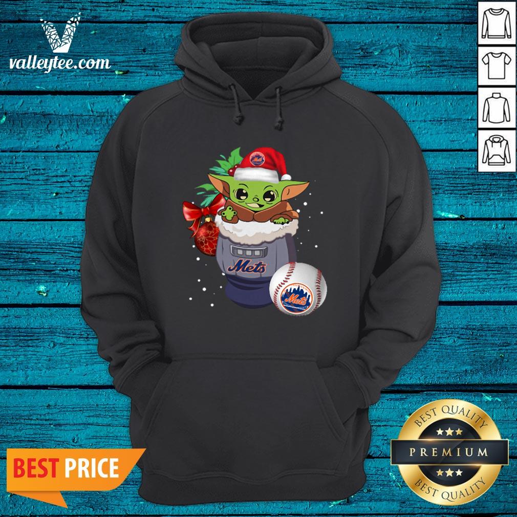 Cool New York Mets Christmas Baby Yoda Star Wars Funny Happy MLB Shirt - Image 4