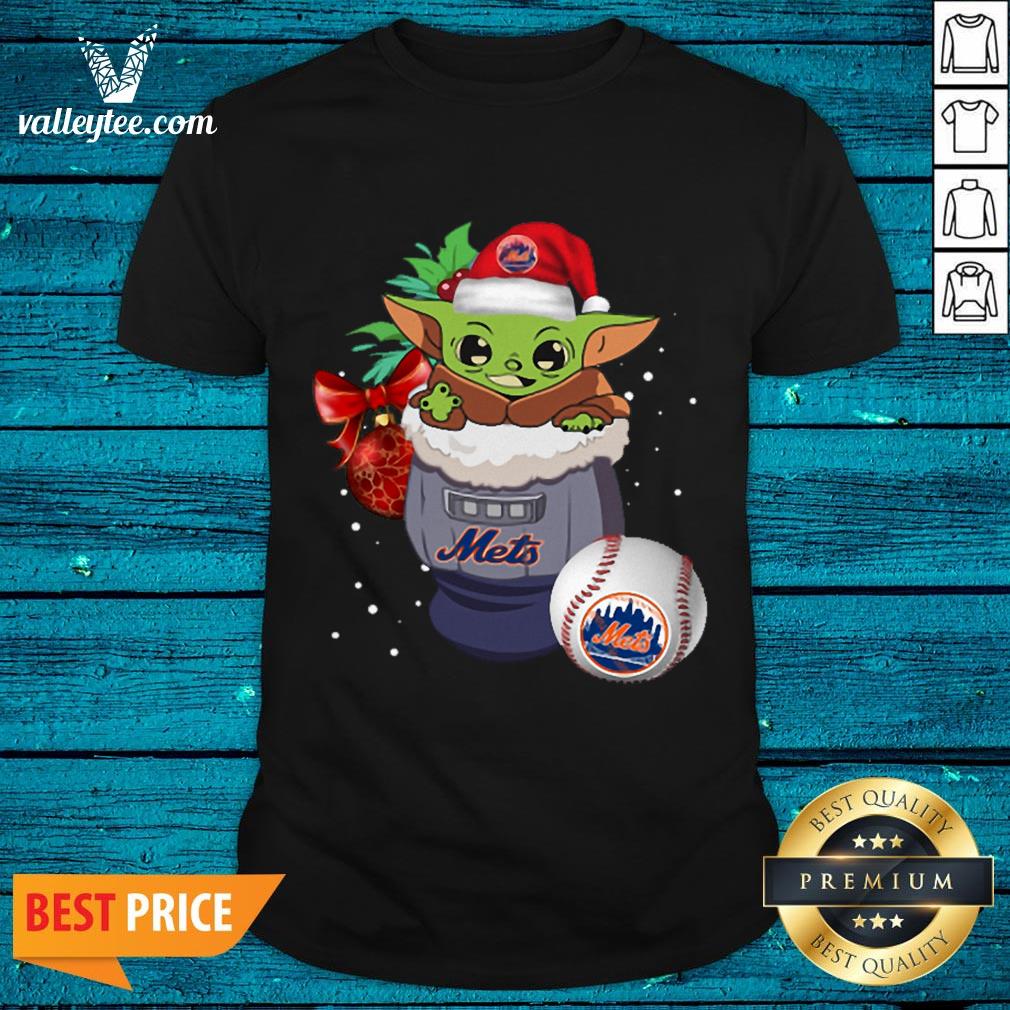 Cool New York Mets Christmas Baby Yoda Star Wars Funny Happy MLB Shirt