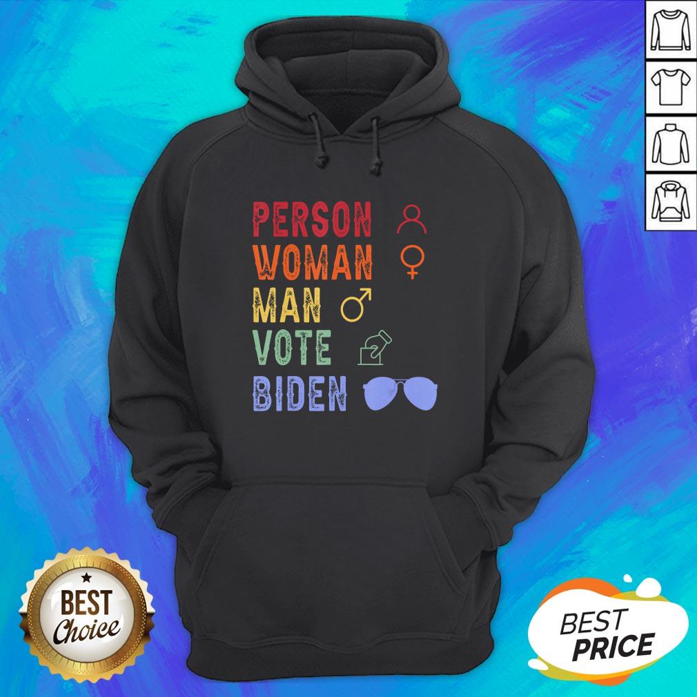 Good Person Woman Man Vote Biden Black Shirt - Image 3