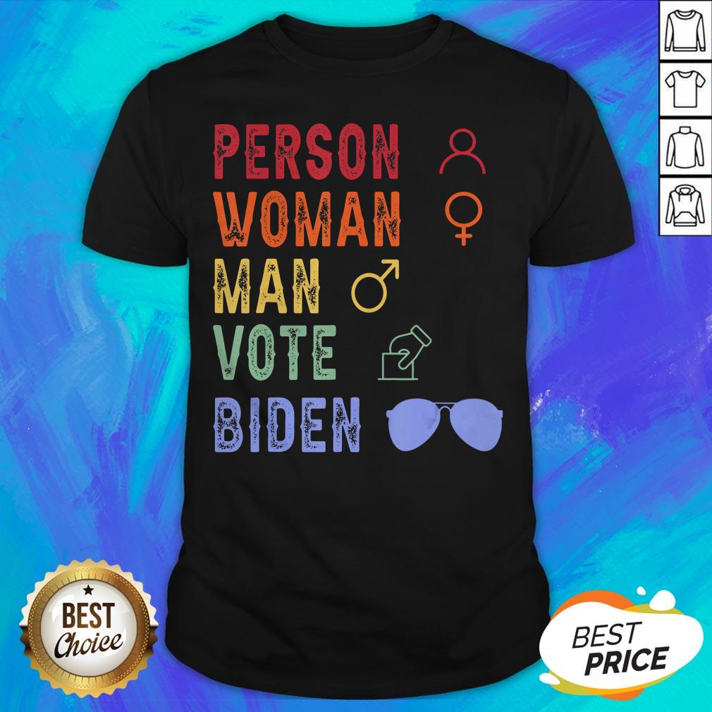 Good Person Woman Man Vote Biden Black Shirt