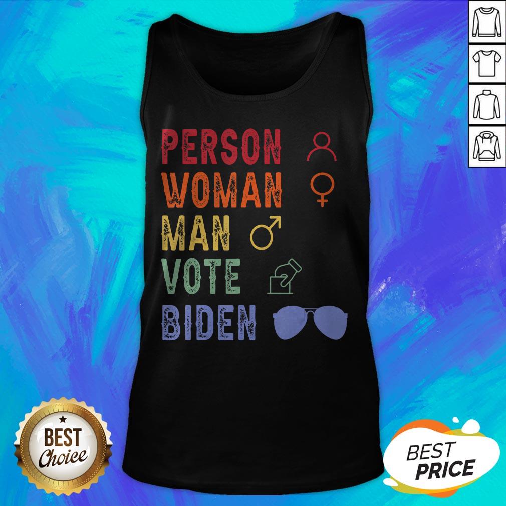 Good Person Woman Man Vote Biden Black Shirt - Image 5
