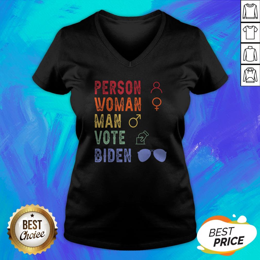 Good Person Woman Man Vote Biden Black Shirt - Image 4