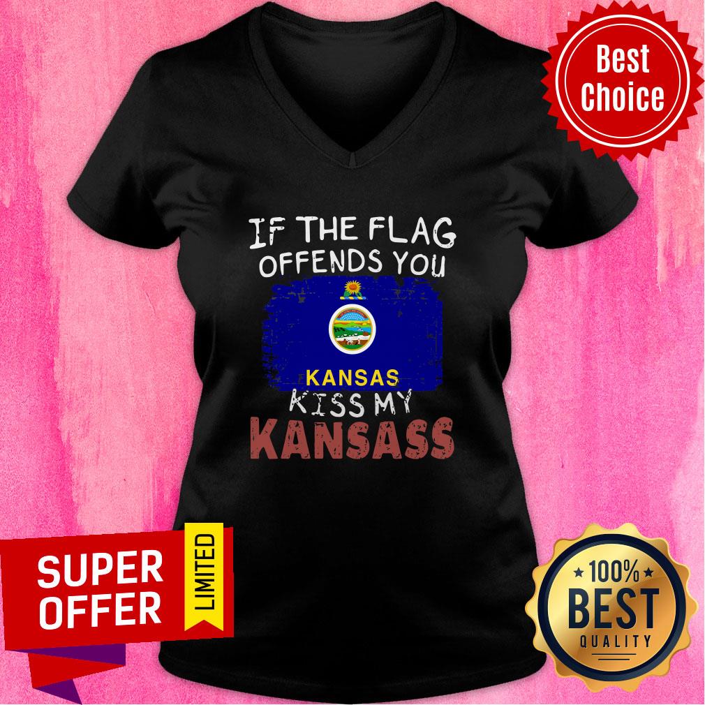 Top If The Flag Offends You Kiss My Kansas Shirt - Image 2
