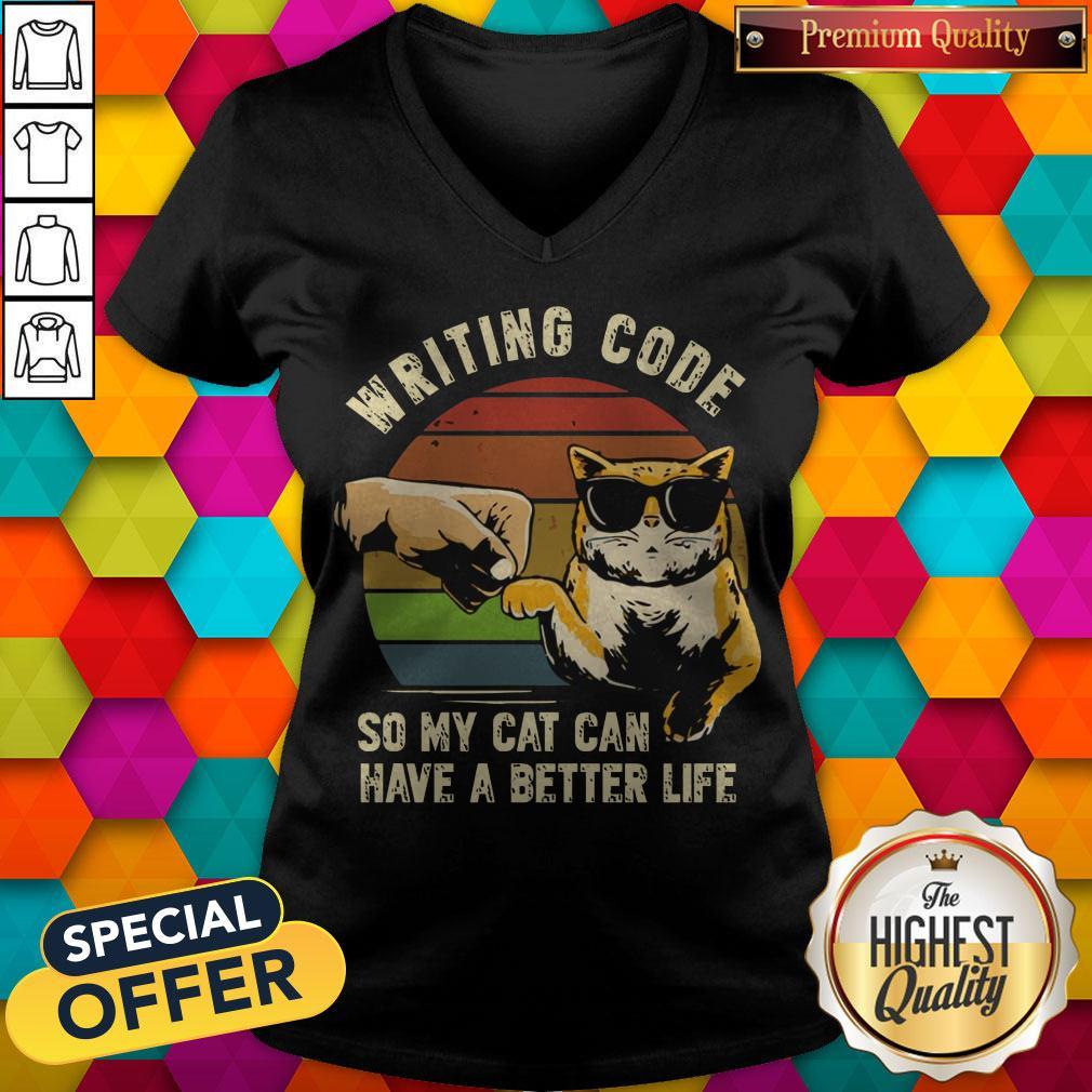 Writing Code So My Cat Can Have A Better Life Shirt - Image 3
