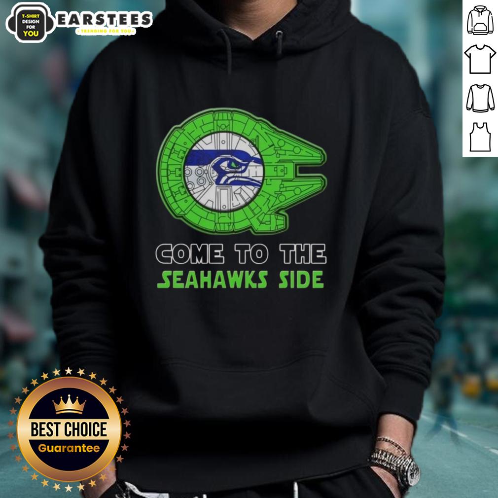 Awesome Star Wars Come To The Seattle Seahawks Side T-Shirt - Image 2