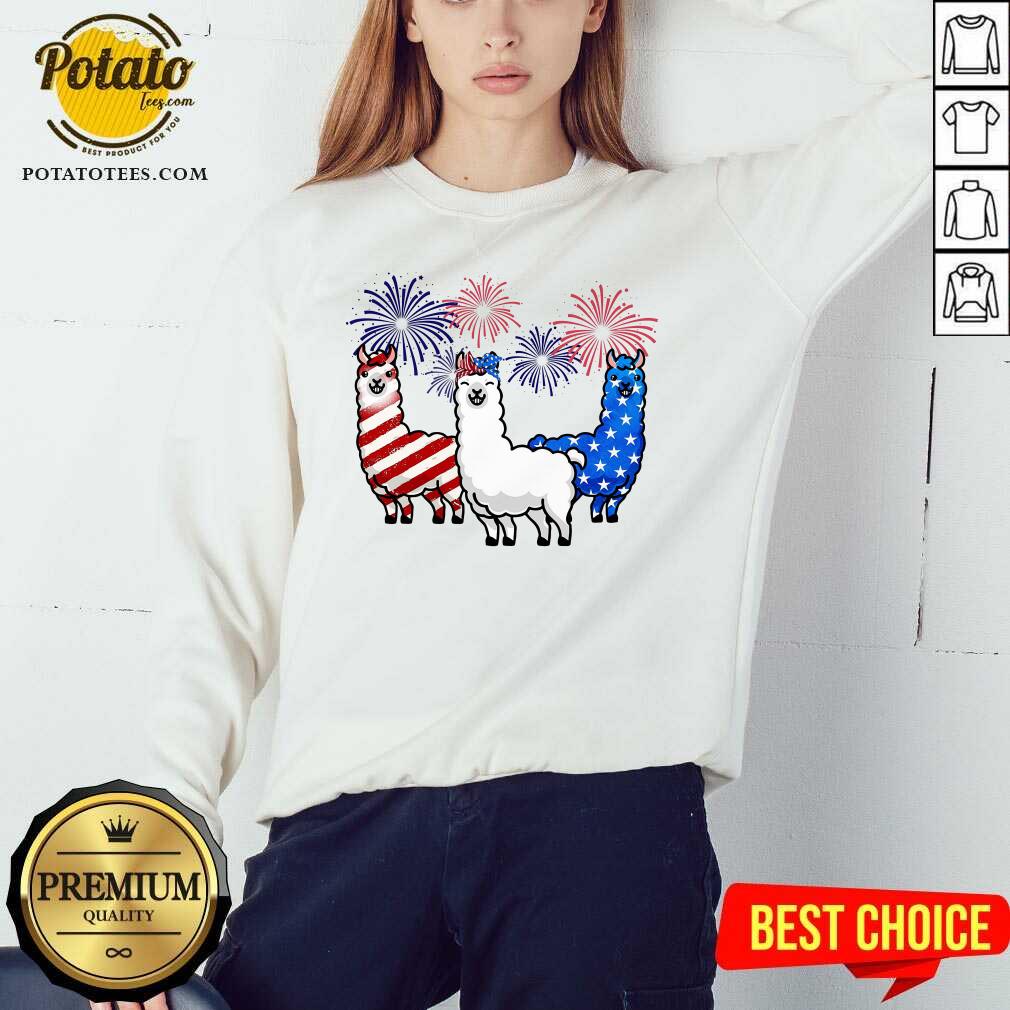 American Flag Colors Llama Lovers 4th Of July Shirt - Image 4