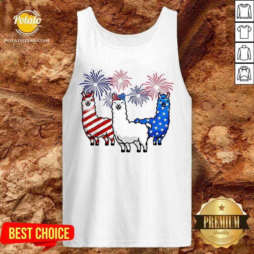 American Flag Colors Llama Lovers 4th Of July Shirt - Image 3