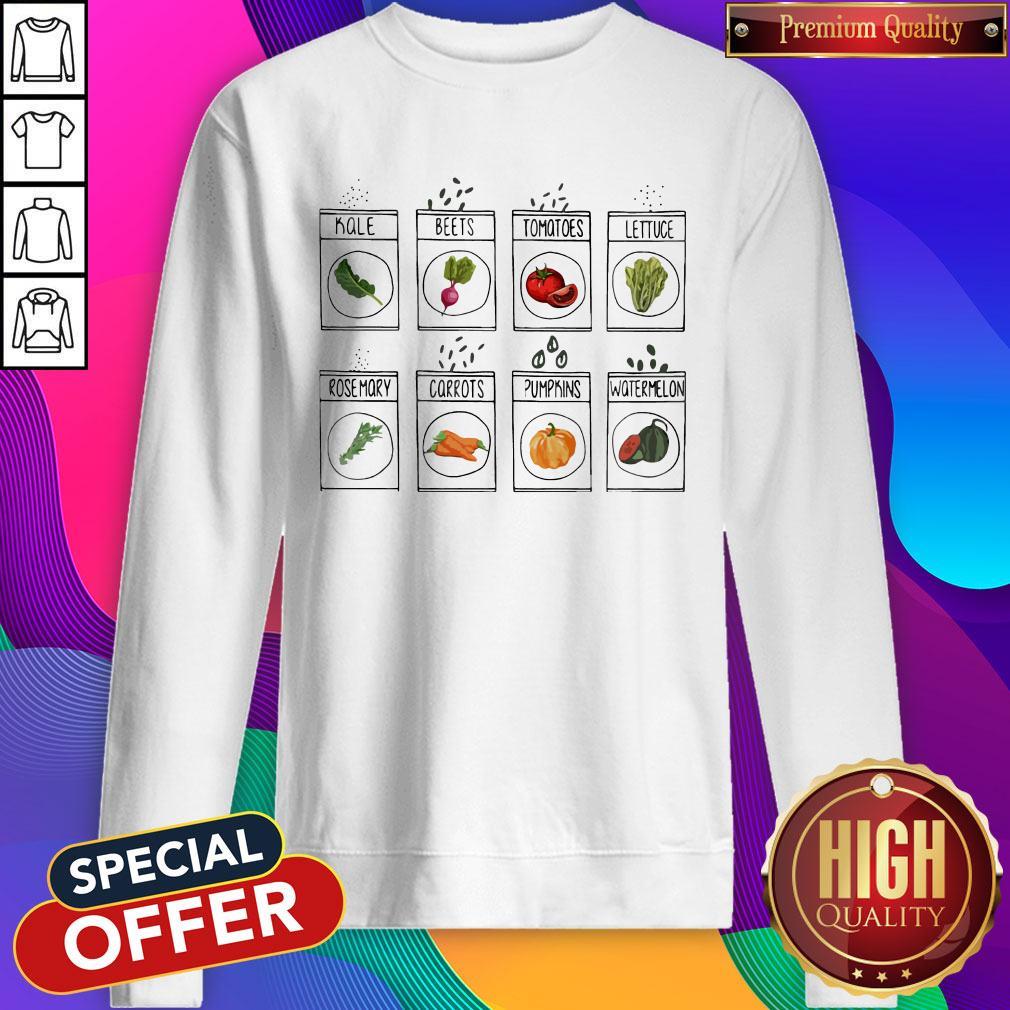 Kale Beets Tomatoes Lettuce Rosemary Carrots Pumpkins Watermelon Shirt - Image 4