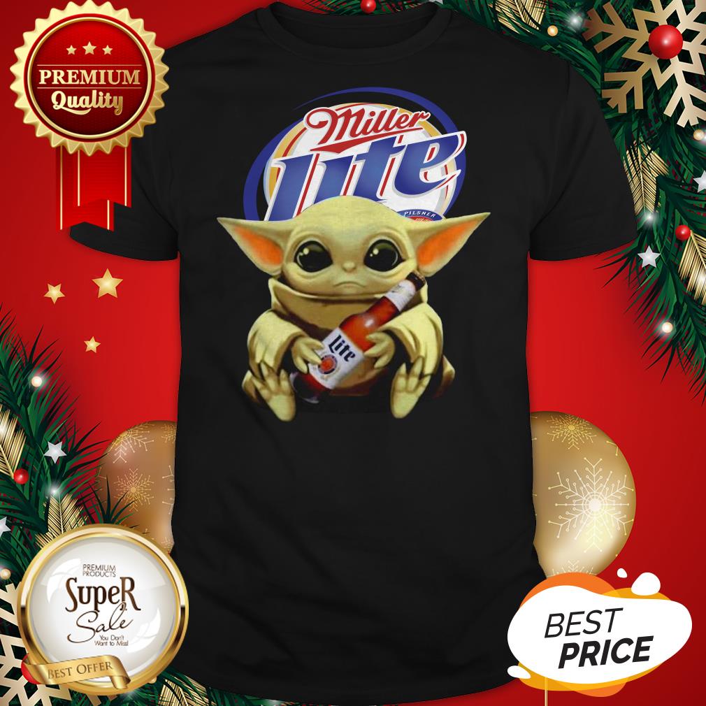 Star Wars Baby Yoda Hug Miller Lite Beer Mandalorian Shirt