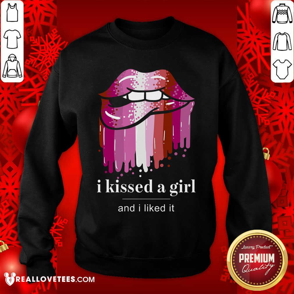 Lip I Kissed A Girl And I Liked It Shirt - Image 5