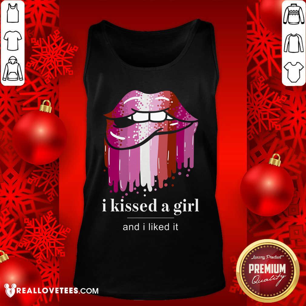 Lip I Kissed A Girl And I Liked It Shirt - Image 4