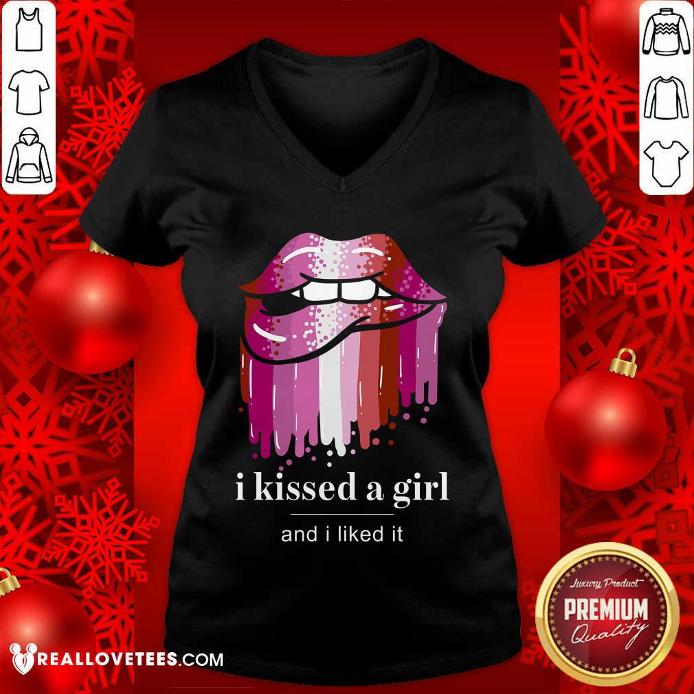 Lip I Kissed A Girl And I Liked It Shirt - Image 3