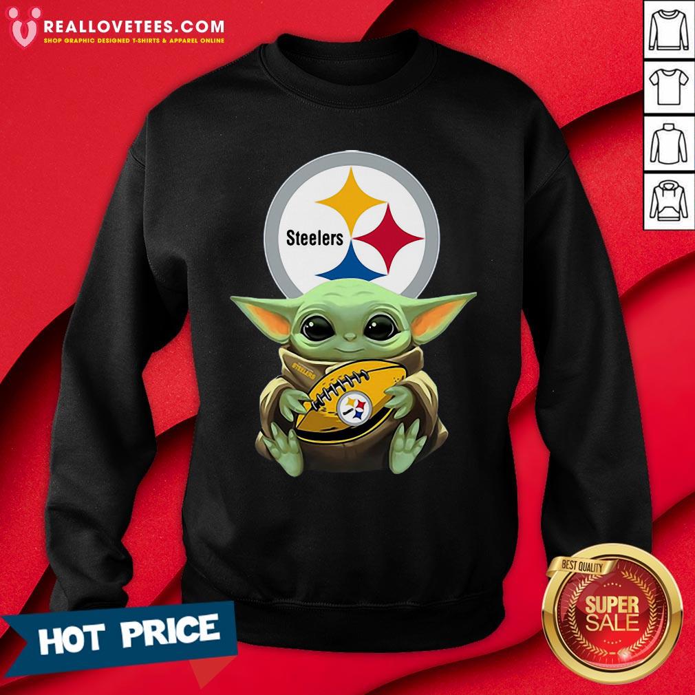 Great Star Wars Baby Yoda Hug Pittsburgh Steelers Shirt - Image 3