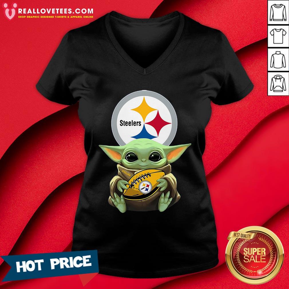 Great Star Wars Baby Yoda Hug Pittsburgh Steelers Shirt - Image 5