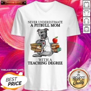 Alternative view of Good Never Underestimate A Pitbull Mom With A Teaching Degree Shirt