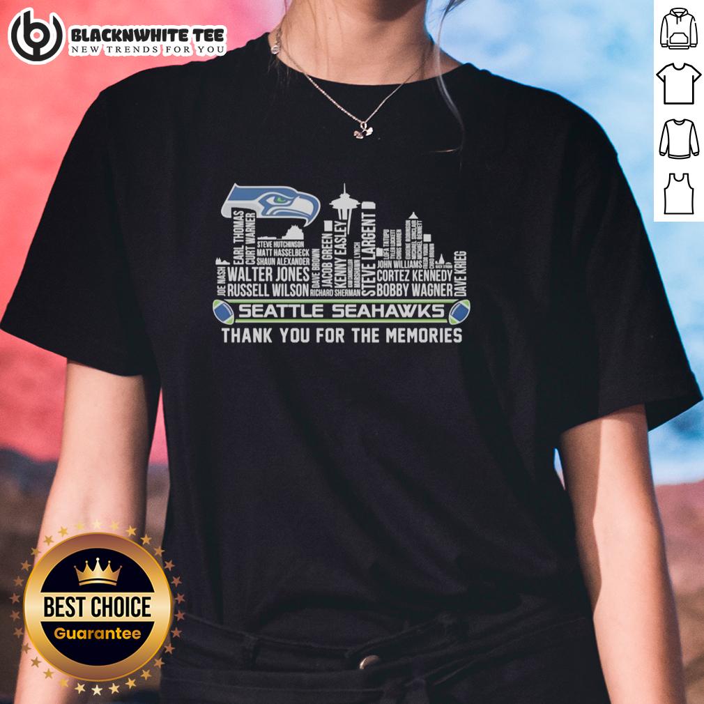 Good Seattle Seahawks Thank You For The Memories City Skyline T-Shirt - Image 3