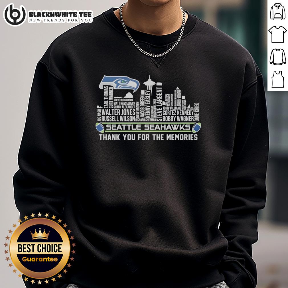 Good Seattle Seahawks Thank You For The Memories City Skyline T-Shirt - Image 5
