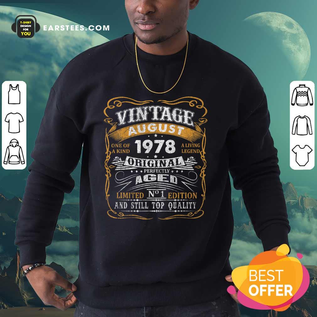 Vintage August 1978 43 Years Old 43rd Birthday Classic Shirt - Image 3