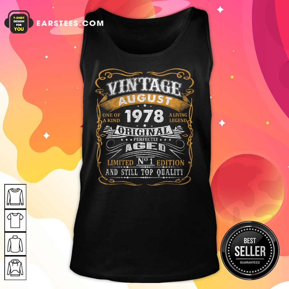 Vintage August 1978 43 Years Old 43rd Birthday Classic Shirt - Image 2