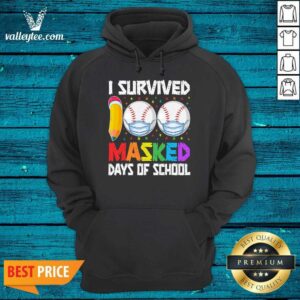 Alternative view of Great I Survived 100 Masked Days of School Baseball Wearing Mask Shirt