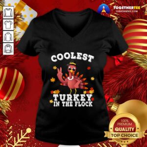 Alternative view of Nice Coolest Turkey In The Flock Happy Thanksgiving Shirt