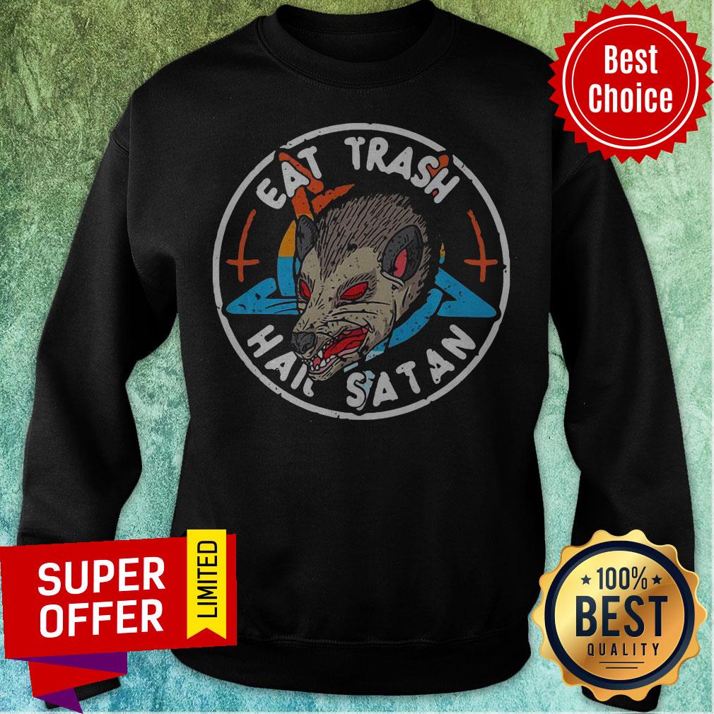 Premium Eat Trash Hail Satan Opossum Shirt - Image 2