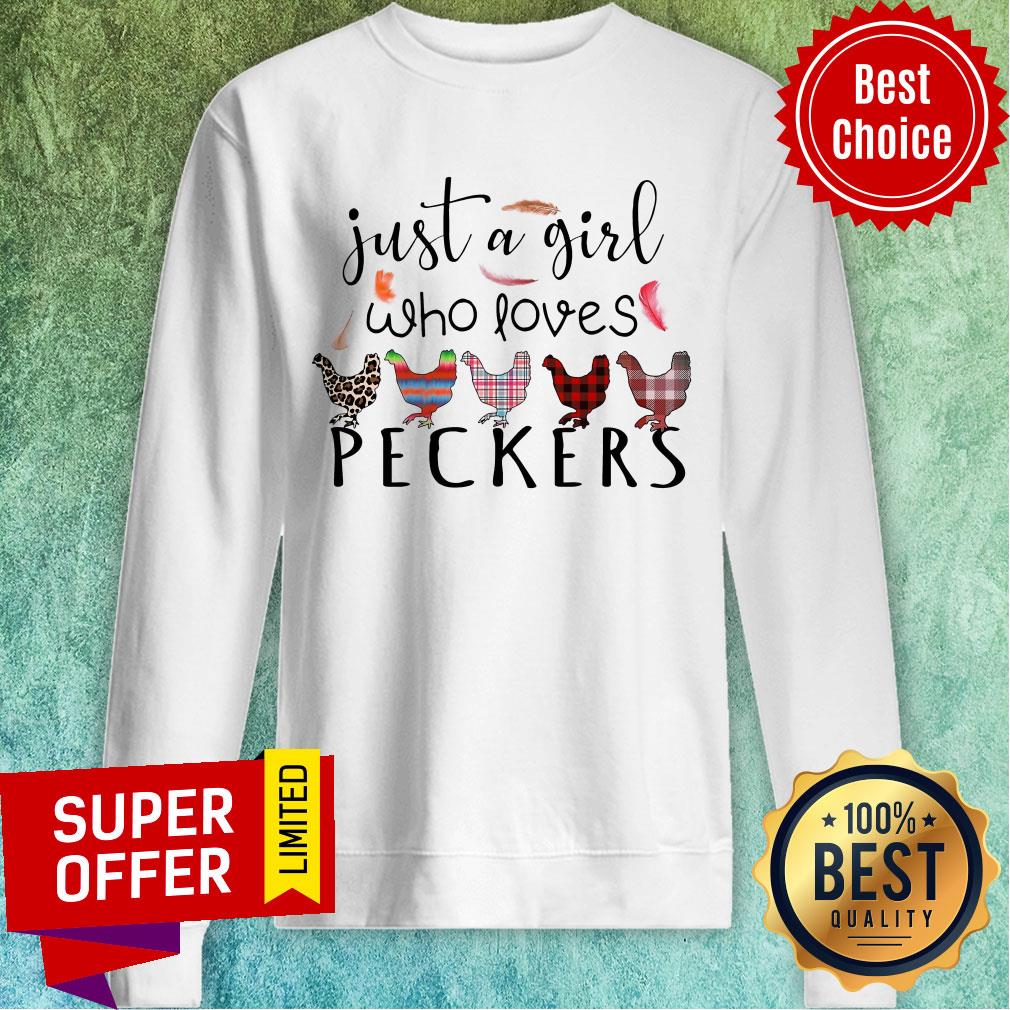 Awesome Just A Girl Who Loves Peckers Chicken Shirt - Image 4