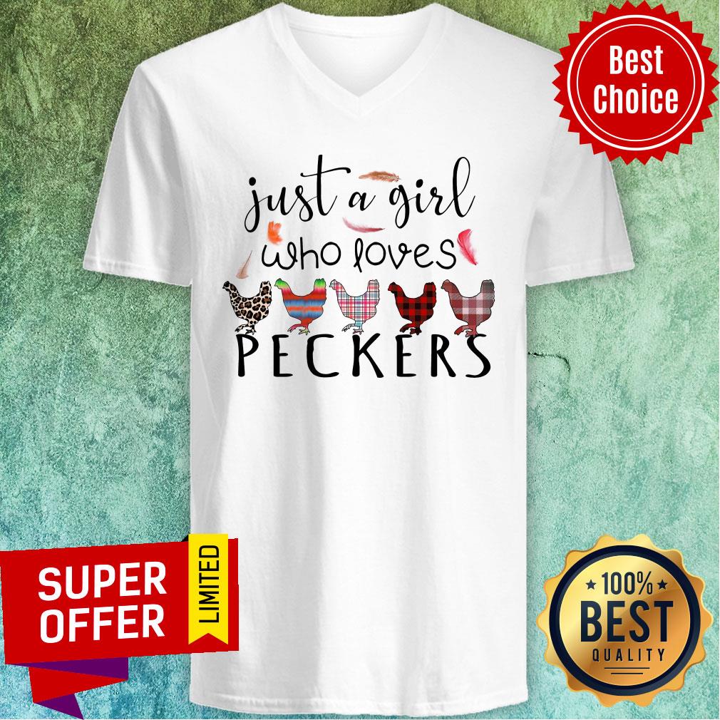 Awesome Just A Girl Who Loves Peckers Chicken Shirt - Image 5