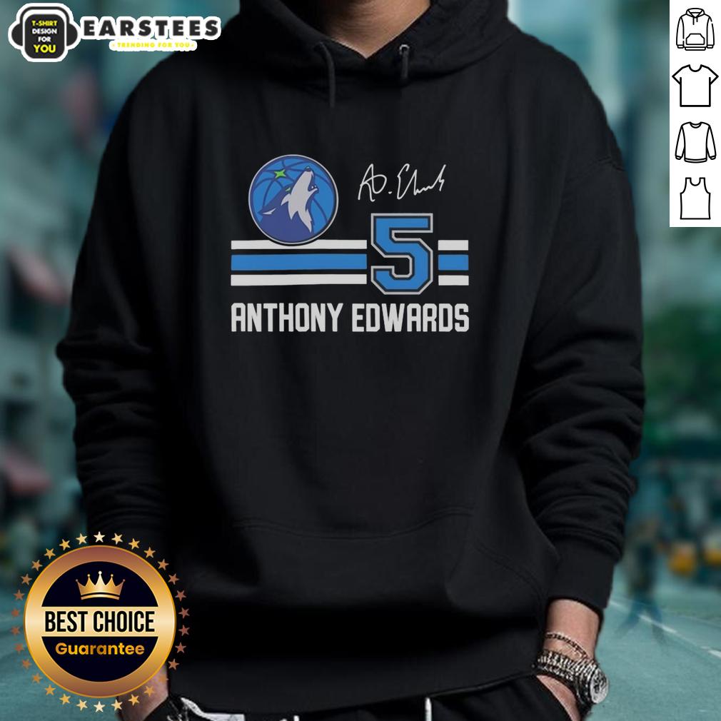 Nice Anthony Edwards Minnesota Timberwolves Signature Name And Number T-Shirt - Image 2