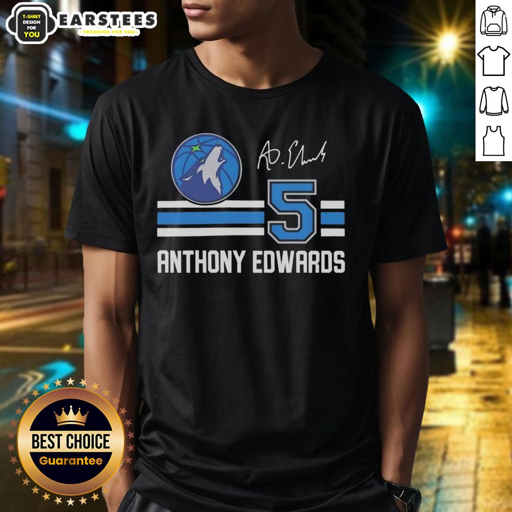 Nice Anthony Edwards Minnesota Timberwolves Signature Name And Number T-Shirt