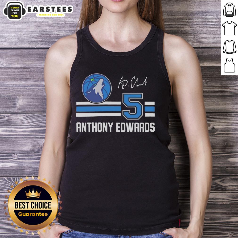 Nice Anthony Edwards Minnesota Timberwolves Signature Name And Number T-Shirt - Image 4