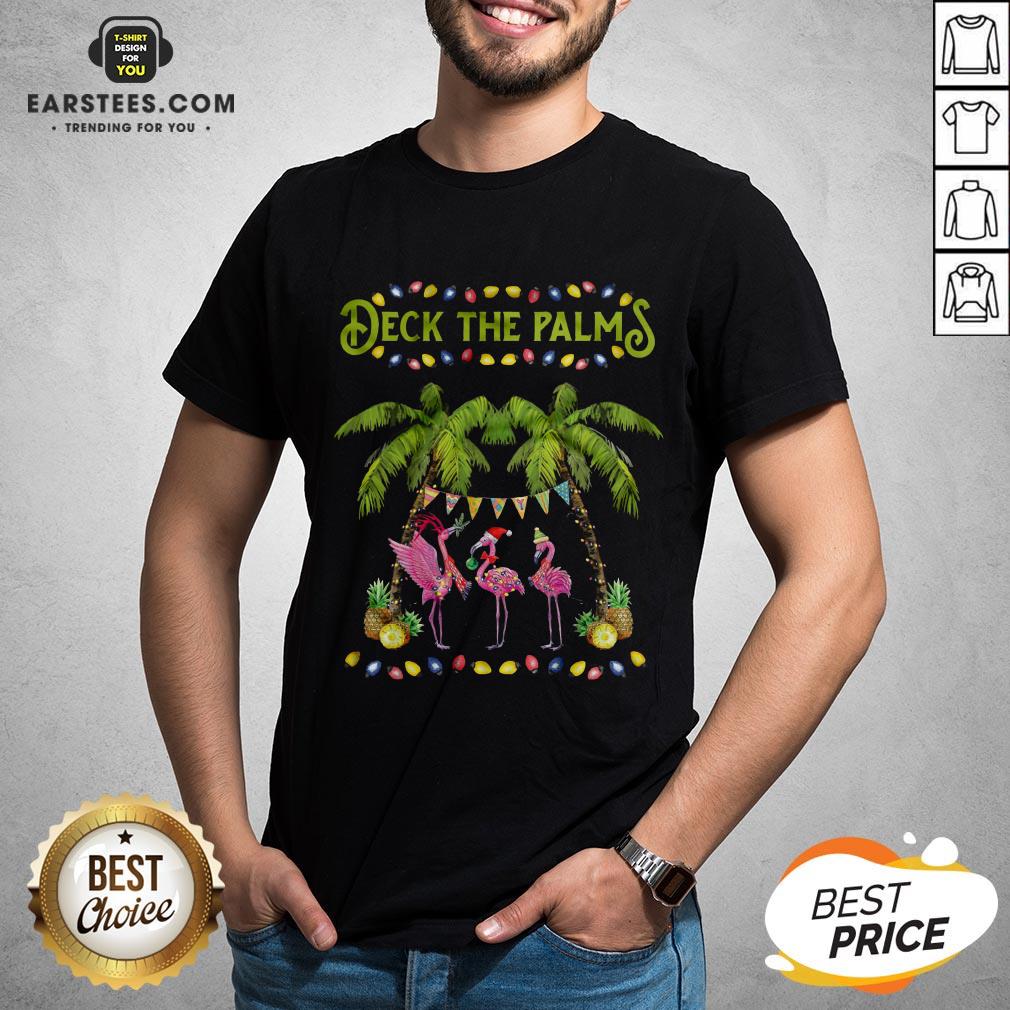 Good Deck The Palms Merry Flamingo Christmas Shirt