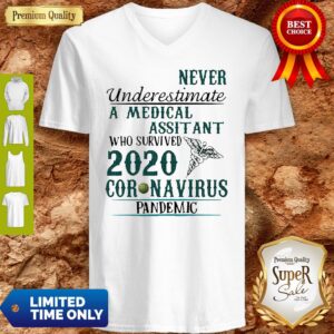 Alternative view of Never Underestimate A Medical Assistant Who Survived 2020 Coronavirus Shirt
