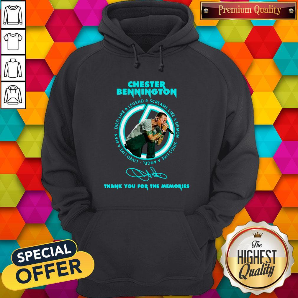 Top Chester Bennington Thank You For The Memories Signature Shirt - Image 4