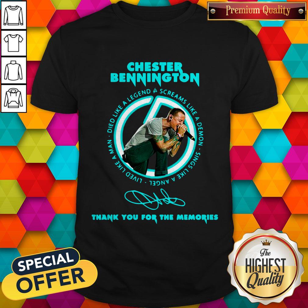 Top Chester Bennington Thank You For The Memories Signature Shirt