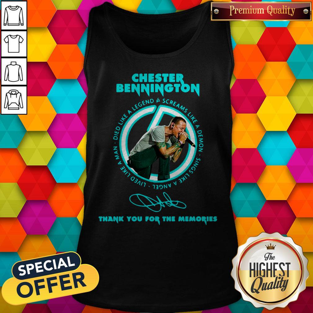 Top Chester Bennington Thank You For The Memories Signature Shirt - Image 2