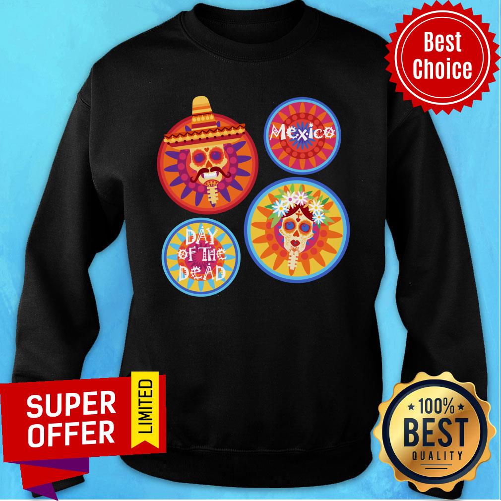 Mexico Day Of The Dead Sugar Skull Couple Shirt - Image 5
