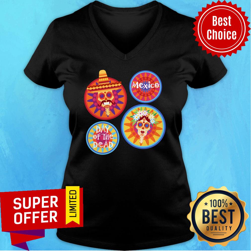 Mexico Day Of The Dead Sugar Skull Couple Shirt - Image 3