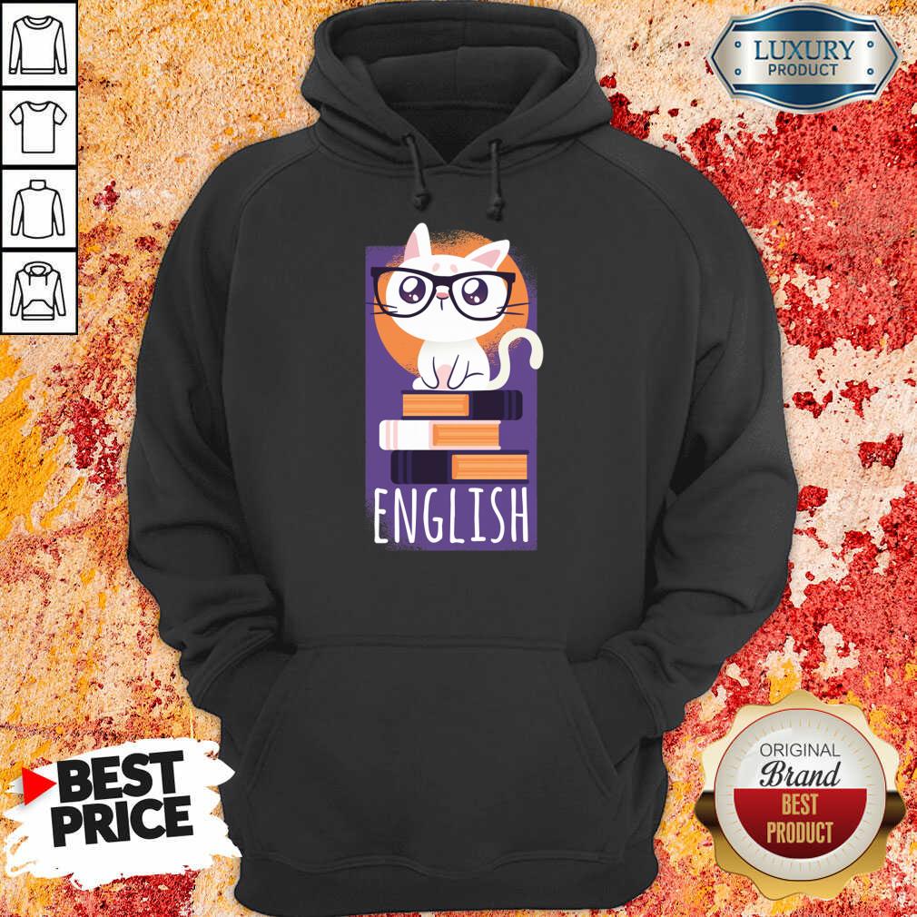 Nerd Cat English Book Shirt - Image 4