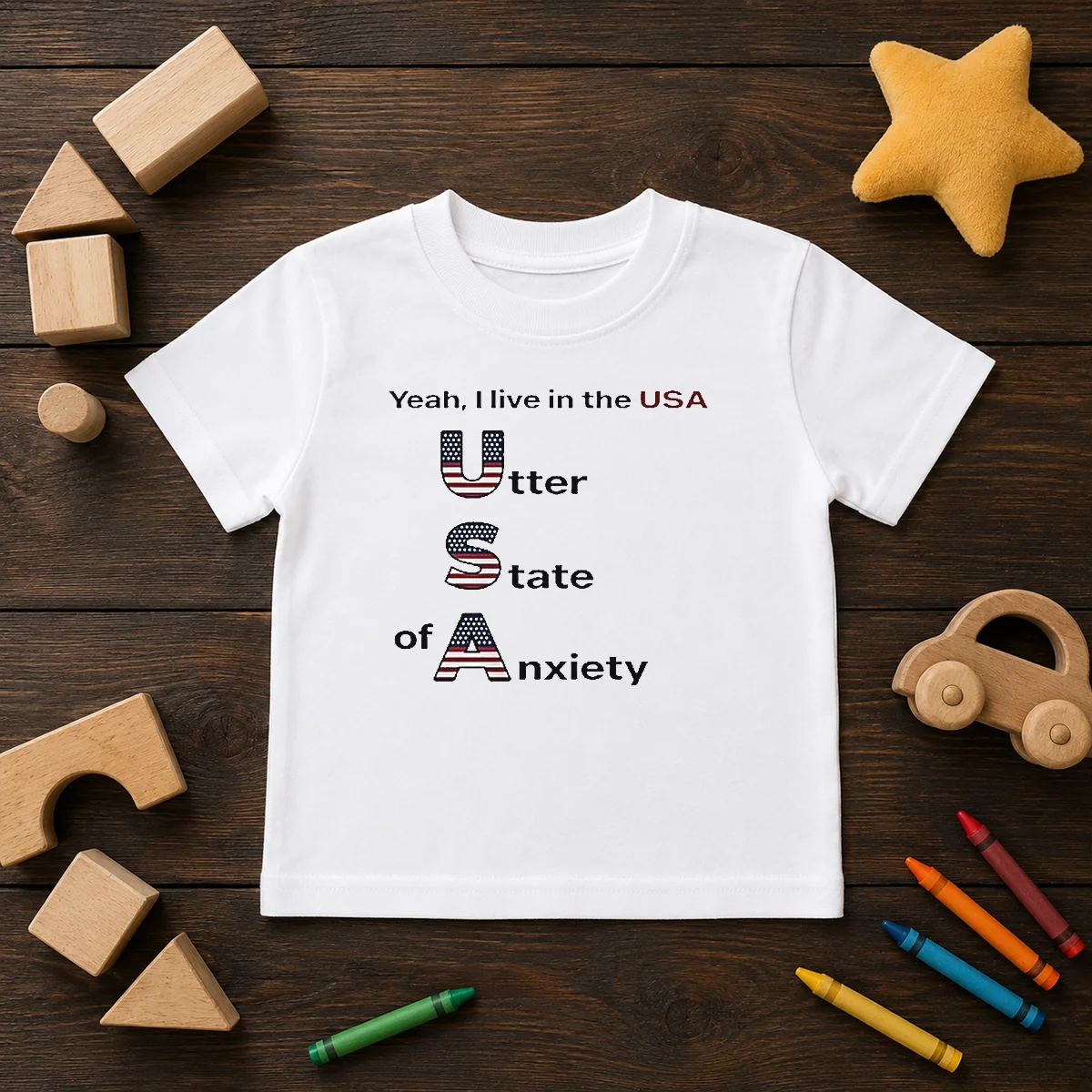 Official Yeah I Live In The USA Utter State Of Anxiety Shirt - Image 9