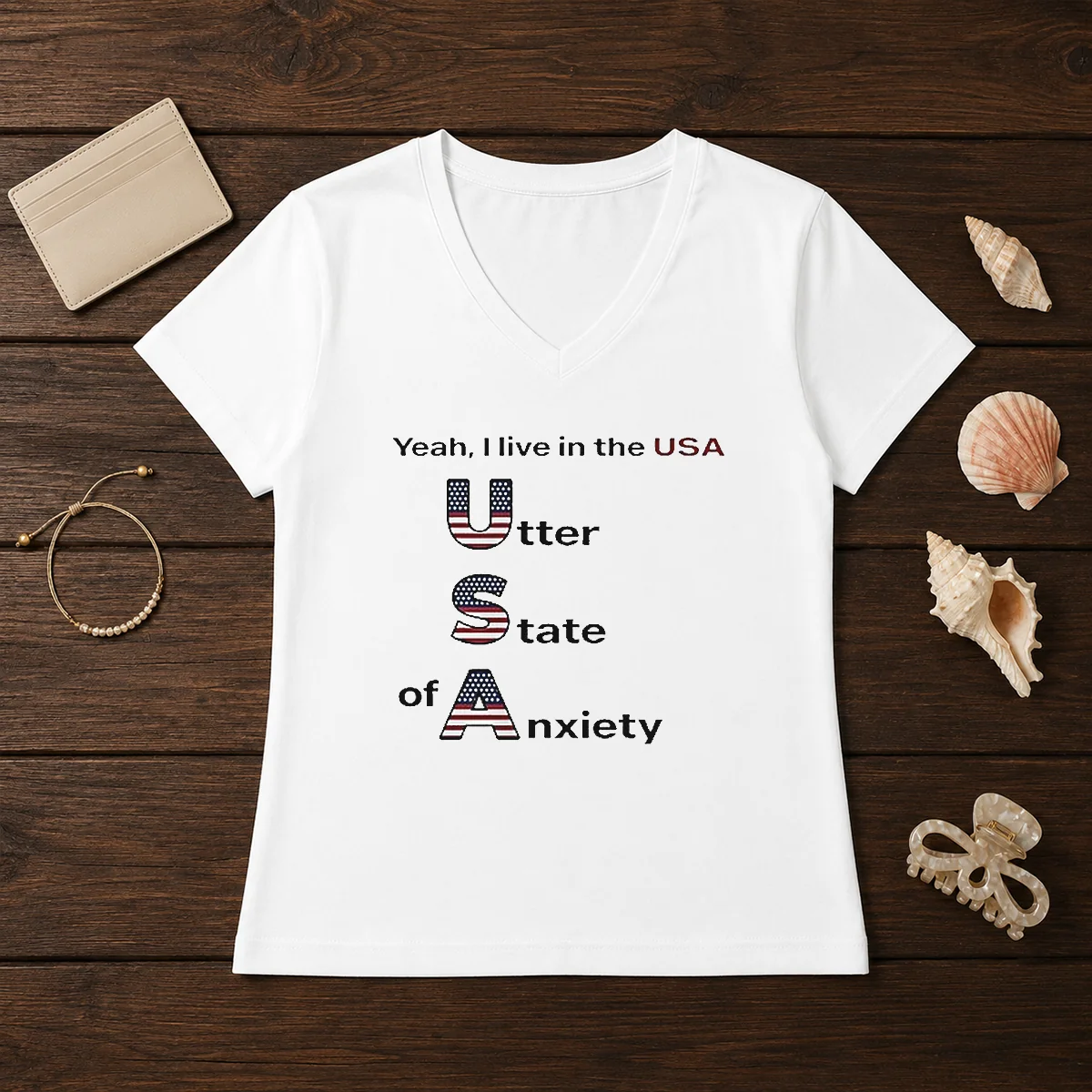 Official Yeah I Live In The USA Utter State Of Anxiety Shirt - Image 2