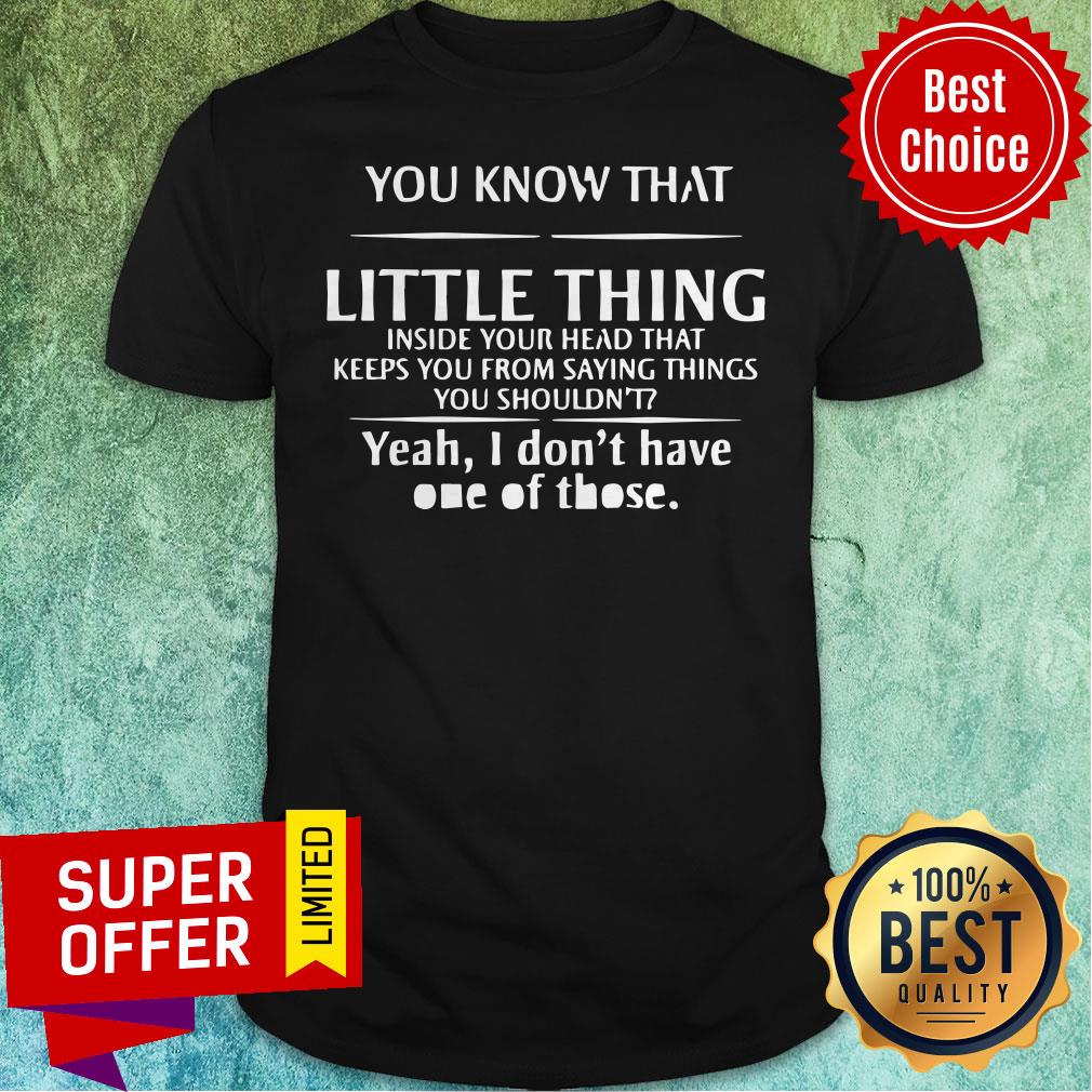 Awesome You Know That Little Things Inside Your Head That Keeps You From Saying Things You Shouldn't Shirt