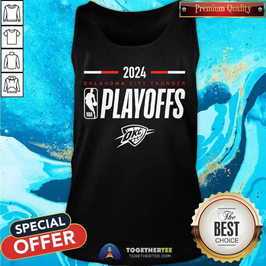 Nice Oklahoma City Thunder 2023-2024 Playoff Stacked T-Shirt - Image 4