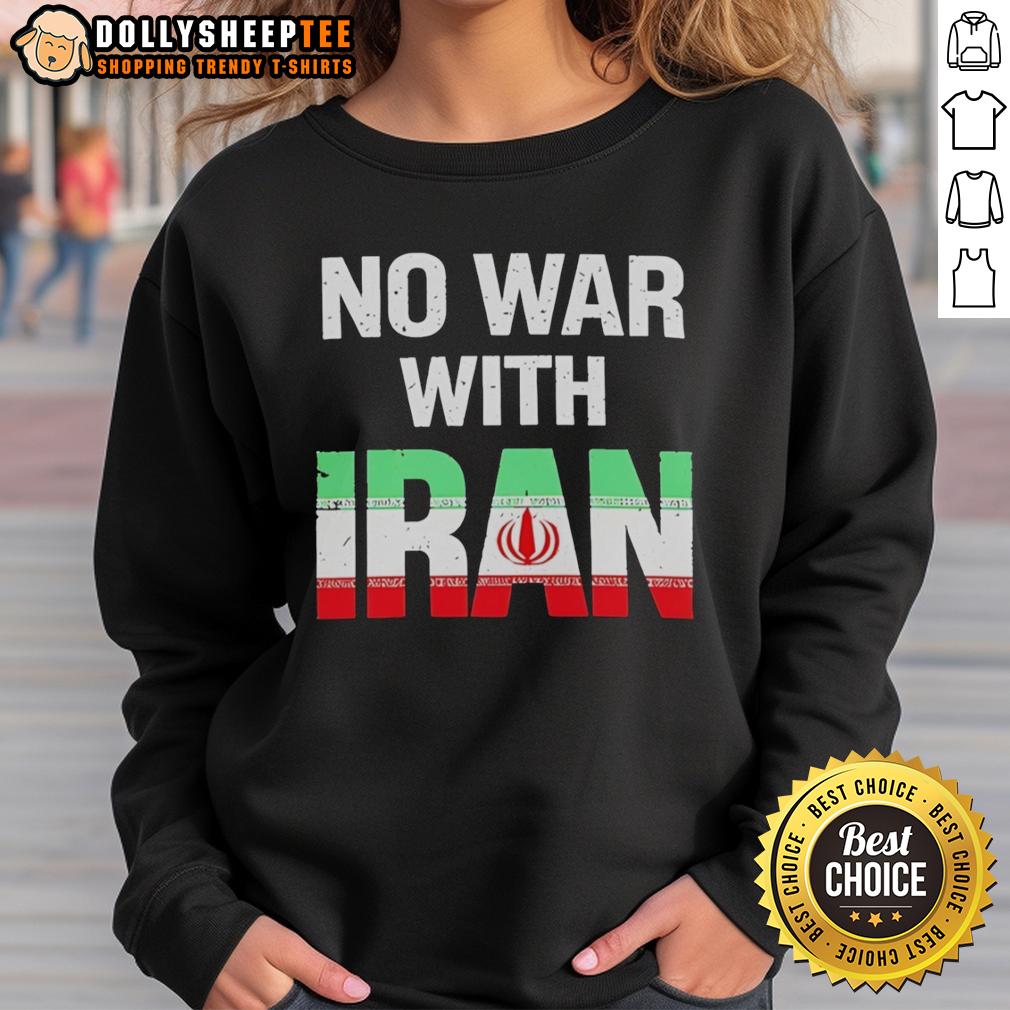 Nice No War With Iran Peace Protest Iran Flag T-Shirt - Image 5