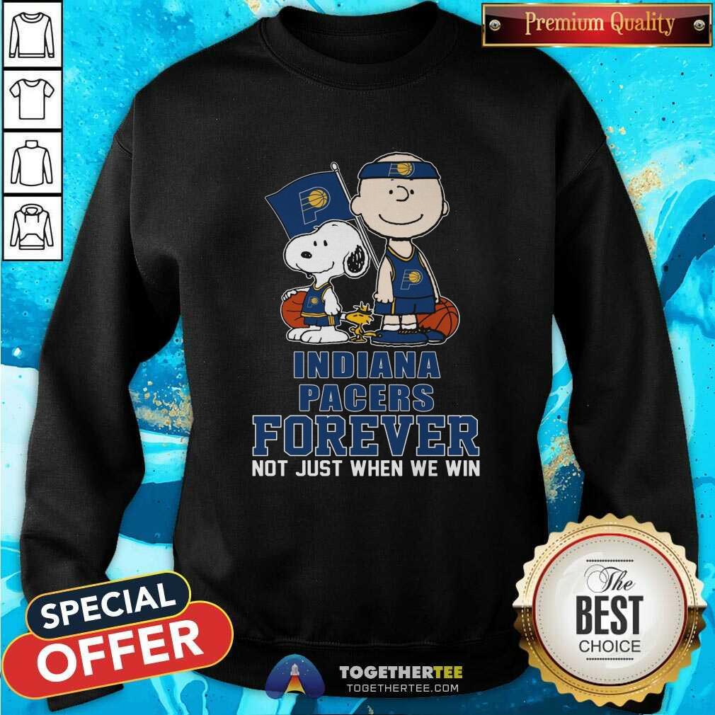 Nice Snoopy Charlie Brown Support Indiana Pacers Forever Fan T-Shirt - Image 5