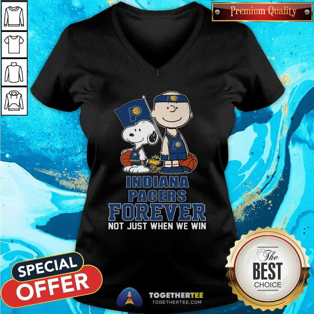 Nice Snoopy Charlie Brown Support Indiana Pacers Forever Fan T-Shirt - Image 3