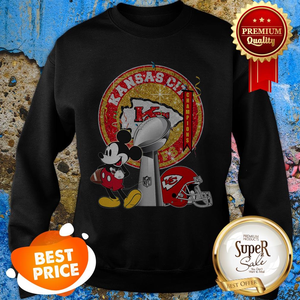 Mickey Mouse And Kansas City Chiefs Champions Super Bowl Shirt - Image 4