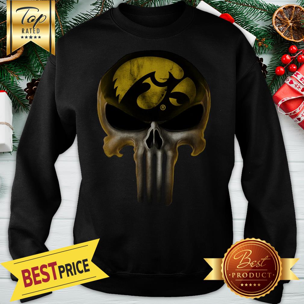 Skull Lowa Hawkeyes The Punisher Mashup NCAA Football Shirt - Image 4