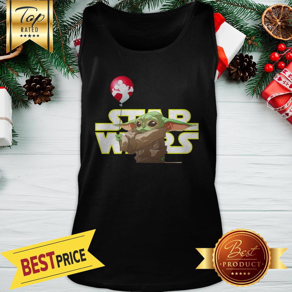 Star Wars Baby Yoda Hand Holding Balloon Mickey Mouse Shirt - Image 3